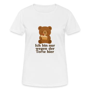 Fuer die Torte - Frauen T-Shirt atmungsaktiv - Weiß - Vorne - AI Model Female 172 dark (172cm)