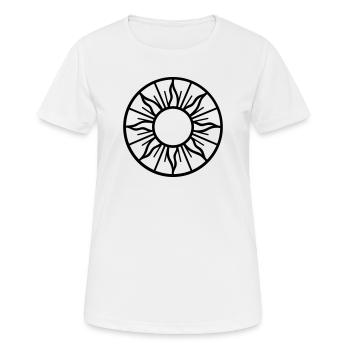 Mittsommer Sonne - Symbol der Sommersonne - Frauen T-Shirt atmungsaktiv - Weiß - Vorne - AI Model Female 172 dark (172cm)