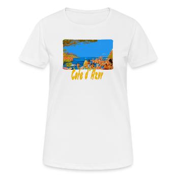 Cote d´ Azur - Frauen T-Shirt atmungsaktiv - Weiß - Vorne - AI Model Female 172 dark (172cm)