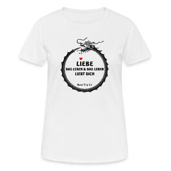 Drache 2025 Schlange im Kreis RTM2punkt5 BLKnH - Frauen T-Shirt atmungsaktiv - Weiß - Vorne - AI Model Female 172 dark (172cm)