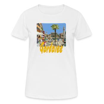 Gardasee - Frauen T-Shirt atmungsaktiv - Weiß - Vorne - AI Model Female 172 dark (172cm)