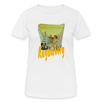 Haidplatz Regensburg - Frauen T-Shirt atmungsaktiv - Weiß - Vorne - AI Model Female 172 dark (172cm)