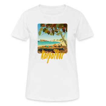 Karpathos - Frauen T-Shirt atmungsaktiv - Weiß - Vorne - AI Model Female 172 dark (172cm)