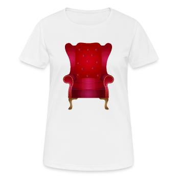 Chaise à oreilles vintage rouge – Élégance luxueuse - T-shirt respirant Femme - blanc - Devant - AI Model Female 172 dark (172cm)