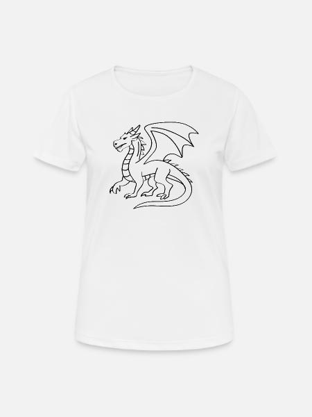 Drachen zum ausmalen - Frauen T-Shirt atmungsaktiv - Weiß