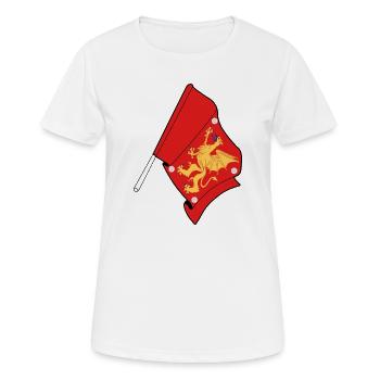 Flagge der Provinz Östergötland - Frauen T-Shirt atmungsaktiv - Weiß - Vorne - AI Model Female 172 dark (172cm)
