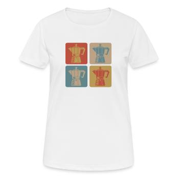 Machine à expresso rétro - T-shirt respirant Femme - blanc - Devant - AI Model Female 172 dark (172cm)