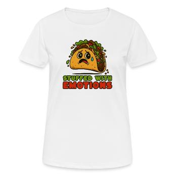 Tacos voller Emotionen - Frauen T-Shirt atmungsaktiv - Weiß - Vorne - AI Model Female 172 dark (172cm)