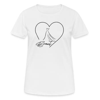 Team Braut! Herz & Brautkleid, personalisierbar - Frauen T-Shirt atmungsaktiv - Weiß - Vorne - AI Model Female 172 dark (172cm)