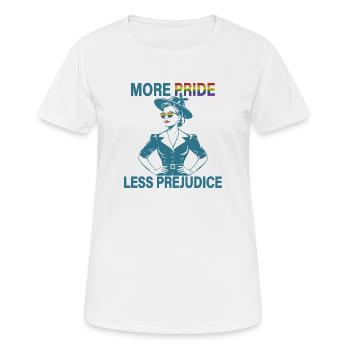 Plus de fierté moins de préjugés Mois de la fierté LGBTQ - T-shirt respirant Femme - blanc - Devant - AI Model Female 172 dark (172cm)