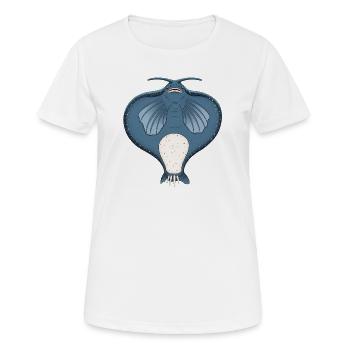 Majestätischer Mantarochen: Anmut unter Wasser - Frauen T-Shirt atmungsaktiv - Weiß - Vorne - AI Model Female 172 dark (172cm)