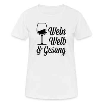 Wein Mädels und Gesang - Frauen T-Shirt atmungsaktiv - Weiß - Vorne - AI Model Female 172 dark (172cm)