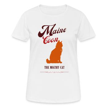 Chat Maine Coon retro caramel - T-shirt respirant Femme - blanc - Devant - AI Model Female 172 dark (172cm)