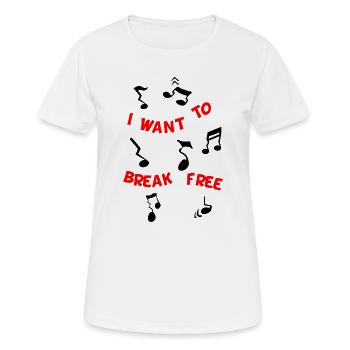 Valse Noten Liberté rouge - T-shirt respirant Femme - blanc - Devant - AI Model Female 172 dark (172cm)