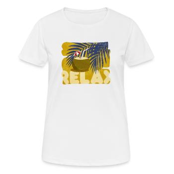 Entspannte, sommerliche, komische Cocktail-Atmosphäre - Frauen T-Shirt atmungsaktiv - Weiß - Vorne - AI Model Female 172 dark (172cm)