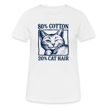 Krallen Couture - 80% Baumwolle – 20% Katzenhaar - Frauen T-Shirt atmungsaktiv - Weiß - Vorne - AI Model Female 172 dark (172cm)