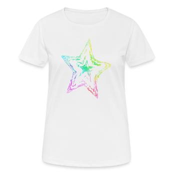 colorful star abstract rainbow gradient - Women's Breathable T-Shirt - white - Front - AI Model Female 172 dark (172cm)