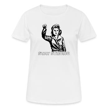 Restez forts – Solidarité avec l’Ukraine - T-shirt respirant Femme - blanc - Devant - AI Model Female 172 dark (172cm)