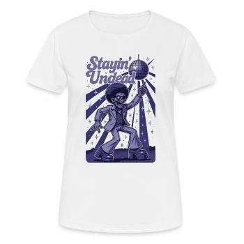Stayin’ Undead - Disco Zombie Fever - Frauen T-Shirt atmungsaktiv - Weiß - Vorne - AI Model Female 172 dark (172cm)