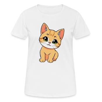 Chat mignon - T-shirt respirant Femme - blanc - Devant - AI Model Female 172 dark (172cm)