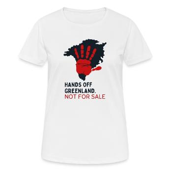 Hands Off Greenland Not For Sale  - Women's Breathable T-Shirt - white - Front - AI Model Female 172 dark (172cm)