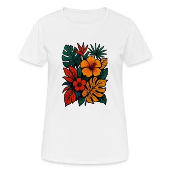 Tropical Bloom Rush - Women's Breathable T-Shirt - white - Front - AI Model Female 172 dark (172cm)