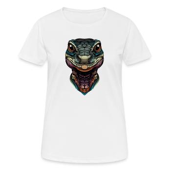 Monitor lizard, reptile, Komodo dragon, banded monitor lizard, lizard - Women's Breathable T-Shirt - white - Front - AI Model Female 172 dark (172cm)
