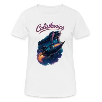 Calisthenics Astronaut Push-ups Rocket Gift - Women's Breathable T-Shirt - white - Front - AI Model Female 172 dark (172cm)