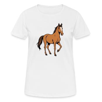 Braunes Pferd - Frauen T-Shirt atmungsaktiv - Weiß - Vorne - AI Model Female 172 dark (172cm)