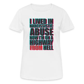 Bold Text Protest Message Design - Women's Breathable T-Shirt - white - Front - AI Model Female 172 dark (172cm)