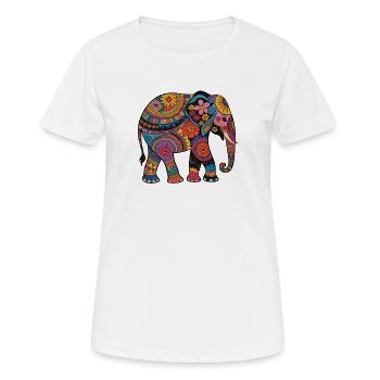 Elefant Rüsseltier Afrika Safari Wildnis Elefanten - Frauen T-Shirt atmungsaktiv - Weiß - Vorne - AI Model Female 172 dark (172cm)