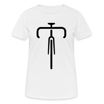 Icône de vélo de route stylisée à l’avant - T-shirt respirant Femme - blanc - Devant - AI Model Female 172 dark (172cm)