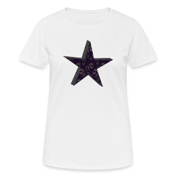 Rosenstern Dunkelviolett Ornament - Frauen T-Shirt atmungsaktiv - Weiß - Vorne - AI Model Female 172 dark (172cm)