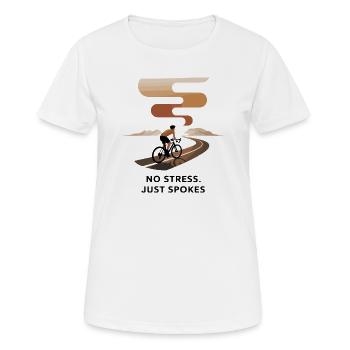 Kein Stress, nur Speichen Radfahren Kunst - Frauen T-Shirt atmungsaktiv - Weiß - Vorne - AI Model Female 172 dark (172cm)