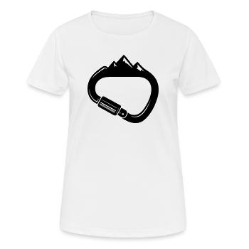 Mousquetons et montagnes – Escalade facile - T-shirt respirant Femme - blanc - Devant - AI Model Female 172 dark (172cm)