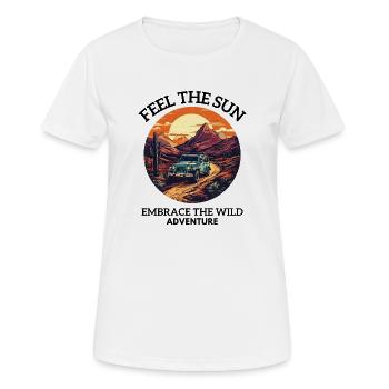 Embrassez le voyage sur la route sauvage - T-shirt respirant Femme - blanc - Devant - AI Model Female 172 dark (172cm)
