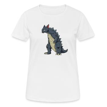 Katze als Echse - Frauen T-Shirt atmungsaktiv - Weiß - Vorne - AI Model Female 172 dark (172cm)