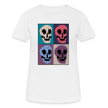 Carré de cranes - T-shirt respirant Femme - blanc - Devant - AI Model Female 172 dark (172cm)