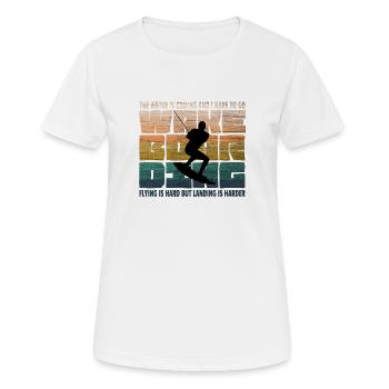 Wakeboarding Wakeboard Vintage - T-shirt respirant Femme - blanc - Devant - AI Model Female 172 dark (172cm)