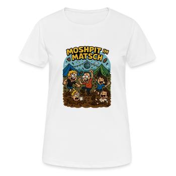Festival Crew Crowd im Matsch Festival Camping - Frauen T-Shirt atmungsaktiv - Weiß - Vorne - AI Model Female 172 dark (172cm)