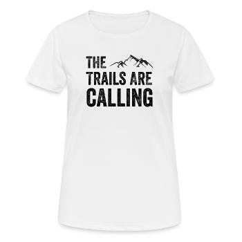Les sentiers vous appellent - T-shirt respirant Femme - blanc - Devant - AI Model Female 172 dark (172cm)