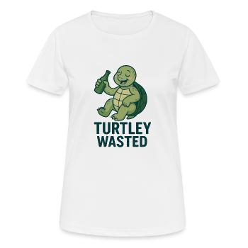 Verspielte Turtel-Schildkröte - Frauen T-Shirt atmungsaktiv - Weiß - Vorne - AI Model Female 172 dark (172cm)