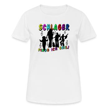 Schlager Party , Schlager Musik , Schlager Geil .. - Frauen T-Shirt atmungsaktiv - Weiß - Vorne - AI Model Female 172 dark (172cm)