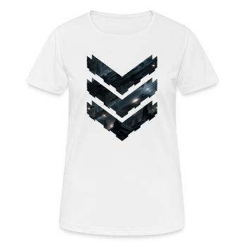 Futuristic Sci-Fi Space Station Layers – Dark City - Women's Breathable T-Shirt - white - Front - AI Model Female 172 dark (172cm)