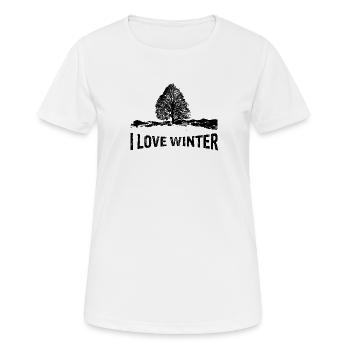 I love Winter mit kargem Ba - Frauen T-Shirt atmungsaktiv - Weiß - Vorne - AI Model Female 172 dark (172cm)