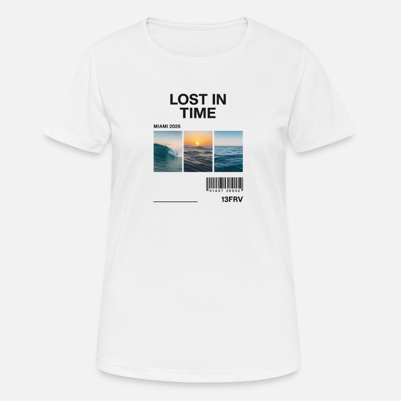 Lost Time: Miami Waves Triptych - Women's Breathable T-Shirt - white