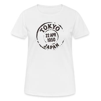 Vintage Tokio Japan Reise Poststempel Design - Frauen T-Shirt atmungsaktiv - Weiß - Vorne - AI Model Female 172 dark (172cm)
