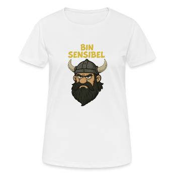 Bin sensibel...witziger Wikinger - Frauen T-Shirt atmungsaktiv - Weiß - Vorne - AI Model Female 172 dark (172cm)