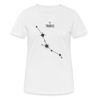 Taureau, signe du zodiaque, constellation d’étoiles, noir et gris - T-shirt respirant Femme - blanc - Devant - AI Model Female 172 dark (172cm)