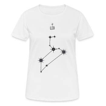 Signe du zodiaque Lion Constellation d’étoiles Noir et gris - T-shirt respirant Femme - blanc - Devant - AI Model Female 172 dark (172cm)